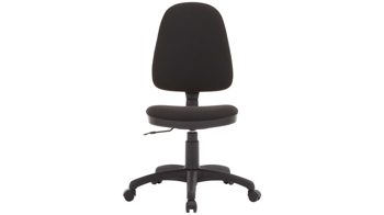 Drehstuhl Nowystyl aus Kunstfaser in Schwarz Drehstuhl Prestige als Büromöbel mit hohem Sitzkomfort schwarzer Bezug Oban & schwarzes Fußkreuz