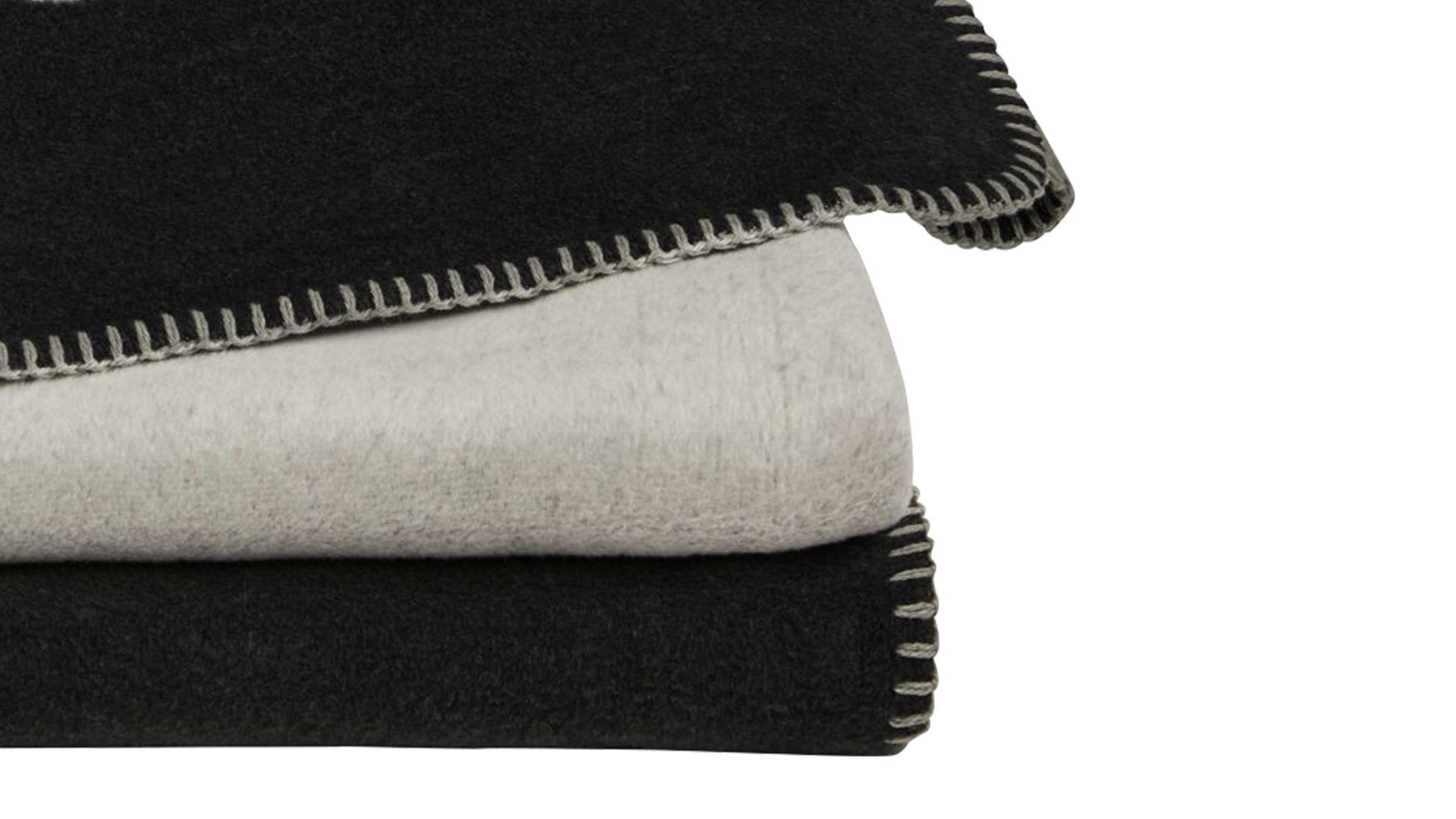 Wohndecke Biederlack® aus Stoff in Dunkelgrau JOOP! Wohndecke Uni Doubleface Anthrazit & Asche – ca. 150 x 200 cm