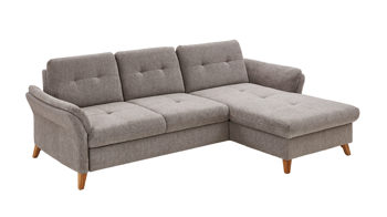 Ecksofa Steinpol sit&more aus Stoff in Hellgrau Sit & More Polstergarnitur GÖTEBORG Eckgarnitur inkl. Bett Stoff Orlean hellgrau, Ottomane rechts, Fuss Eiche