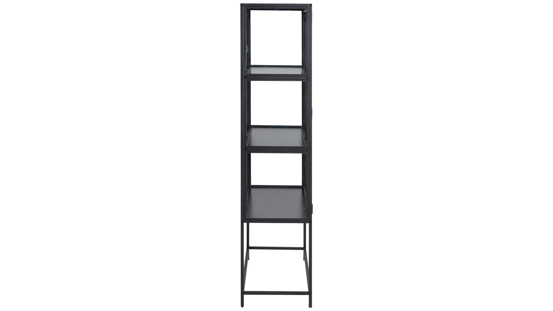 Vitrine Actona group aus Glas in Schwarz Vitrine Seaford im Industrielook Glas, Holz & Metall – zwei Türen, Breite ca. 77 cm