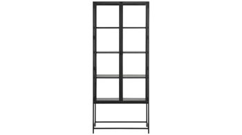 Vitrine Actona group aus Glas in Transparent Vitrine Seaford im Industrielook Glas, Holz & Metall – zwei Türen, Höhe ca. 186 cm