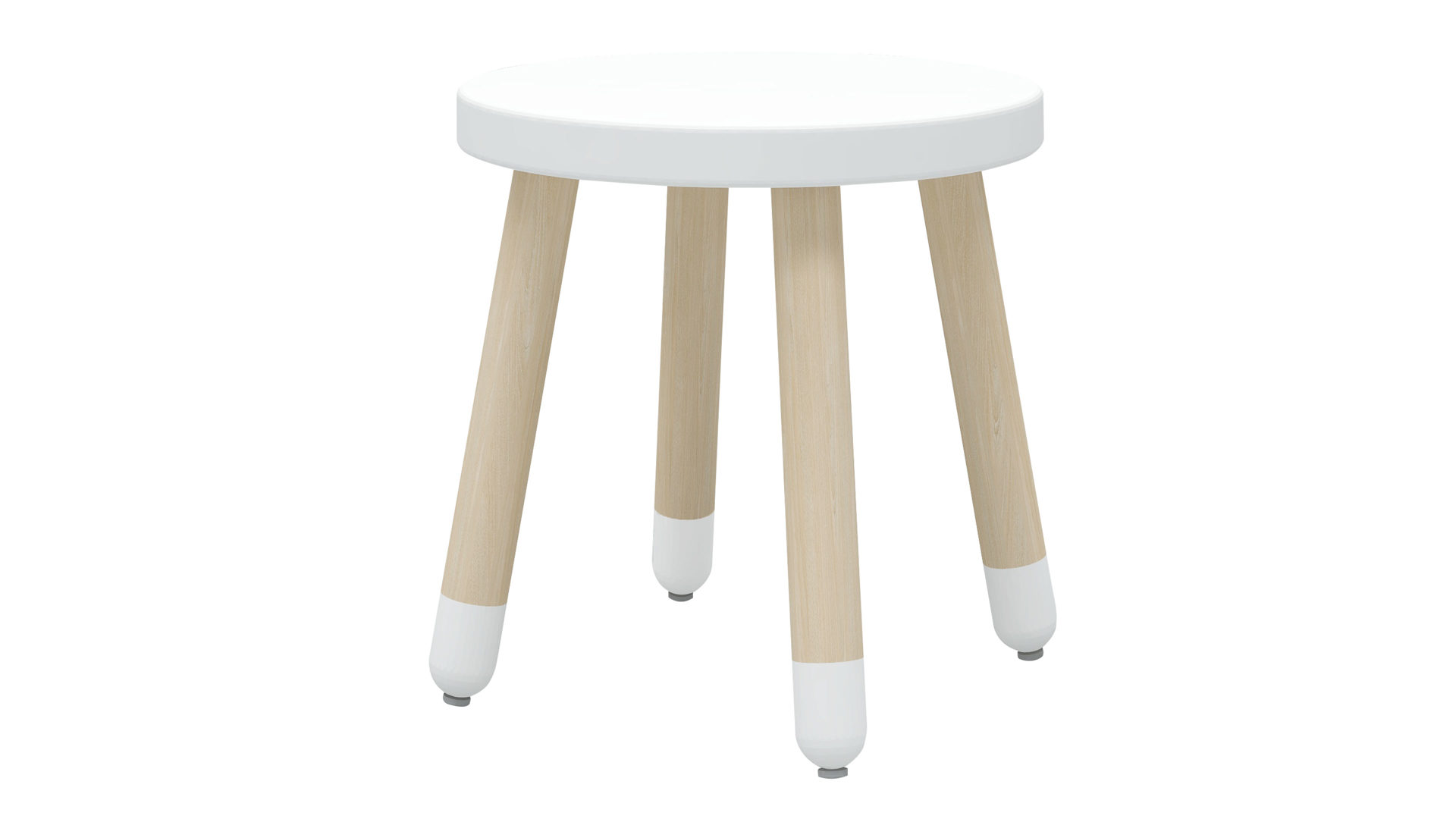 Holzhocker Flexa® aus Holz in Weiß FLEXA® Kindermöbel Serie Dots - Hocker Weiß & Esche - ca. 30 x 30 cm