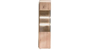 Vitrine Mca furniture aus Holz in Holzfarben Wohnprogramm Barcelona - Vitrine links, eine Tür, Breite ca. 45 cm - geölte Balkeneiche