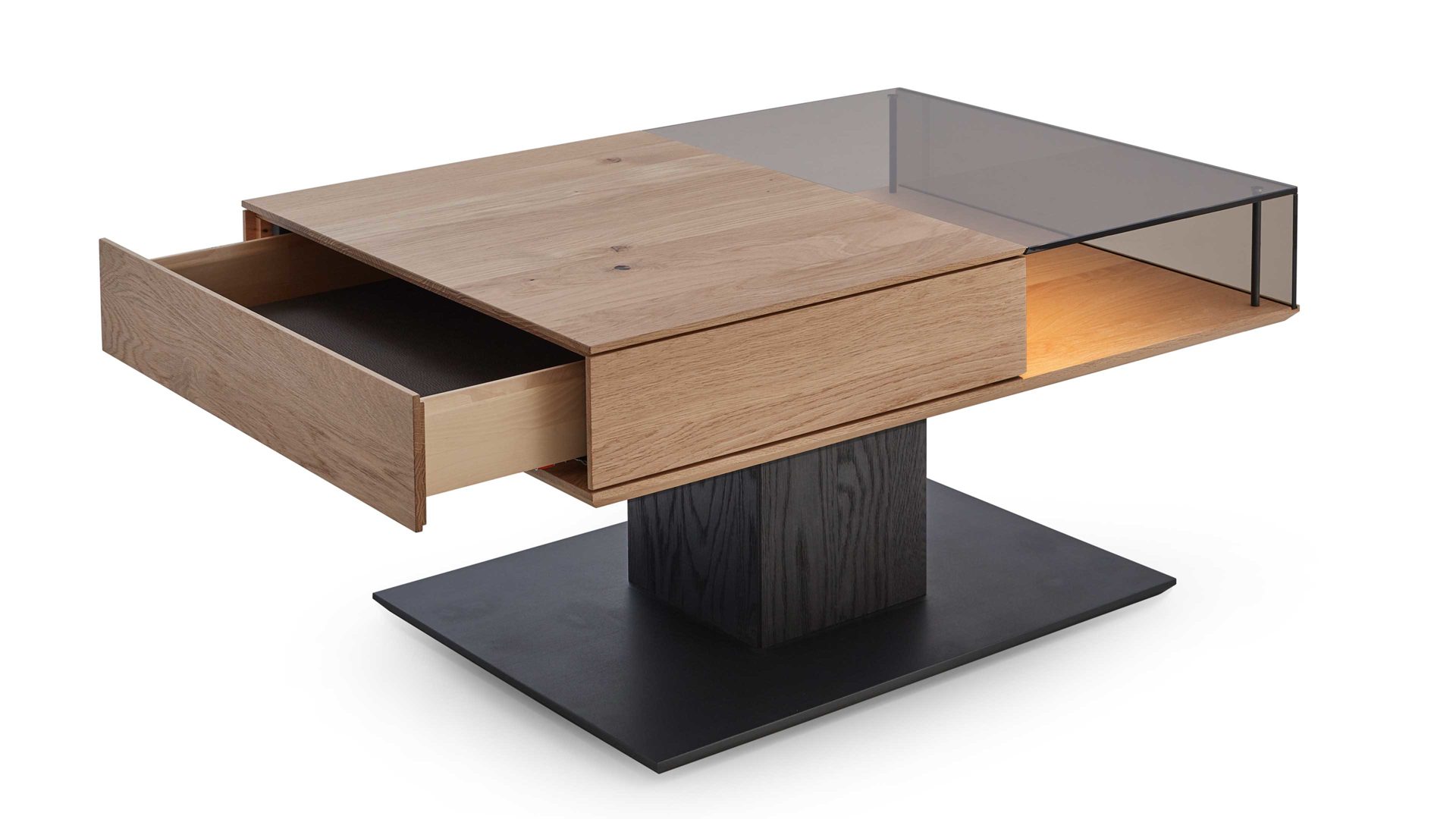 Couchtisch Hartmann aus Holz in Holzfarben hartmann Serie Kilva - Couchtisch Kernesche & Eiche & Anthrazit - ca. 100 x 70 cm