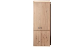 Garderobenschrank Mca furniture aus Holz in Holzfarben Garderobenprogramm Barcelona - Garderobenschrank geölte Wildeiche – zwei Türen, Breite ca. 75 cm