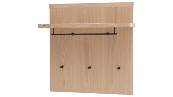 Wandgarderobe Mca furniture aus Holz in Holzfarben Garderobenprogramm Barcelona - Wandgarderobe geölte Wildeiche – ca. 98 x 93 x 30 cm