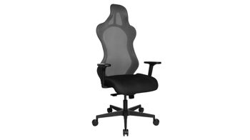 Chefsessel Topstar aus Kunststoff Metall Stoff in Schwarz Grau TOPSTAR Gaming-Drehstuhl Chefsessel SITNESS RS SPORT Rücken grau, Sitz Stoff schwarz