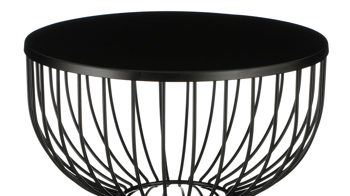 Beistelltisch Edelman® aus Metall in Schwarz Metall-Beistelltisch Adamo schwarzes Eisen - Höhe ca. 38 cm