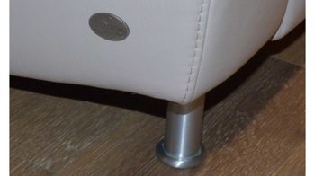 Ecksofa modulmaster aus Leder in Beige HIMOLLA 1104 - Relax-Wohnlandschaft, Polstergarnitur mit Funktion lattefarbenes LongLife-Leder LG22 – Stellfläche ca. 251 x 290 cm