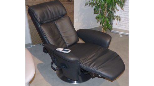 Relaxsessel Himolla aus Leder in Schwarz Silber HIMOLLA TV-Sessel 7418, HighTech Massagesessel Leder Rustika 24 Nacht, 86 N mit Massagefunktion, Sitz superlastic med