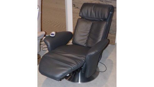 Relaxsessel Himolla aus Leder in Schwarz Silber HIMOLLA TV-Sessel 7418, HighTech Massagesessel Leder Rustika 24 Nacht, 86 N mit Massagefunktion, Sitz superlastic med