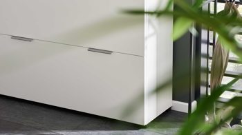 Garderoben-Set Interliving aus Holz in Weiß Interliving Garderobe Serie 6012 - Garderoben-Set 01 weißer Mattlack & Steineiche - dreiteilig