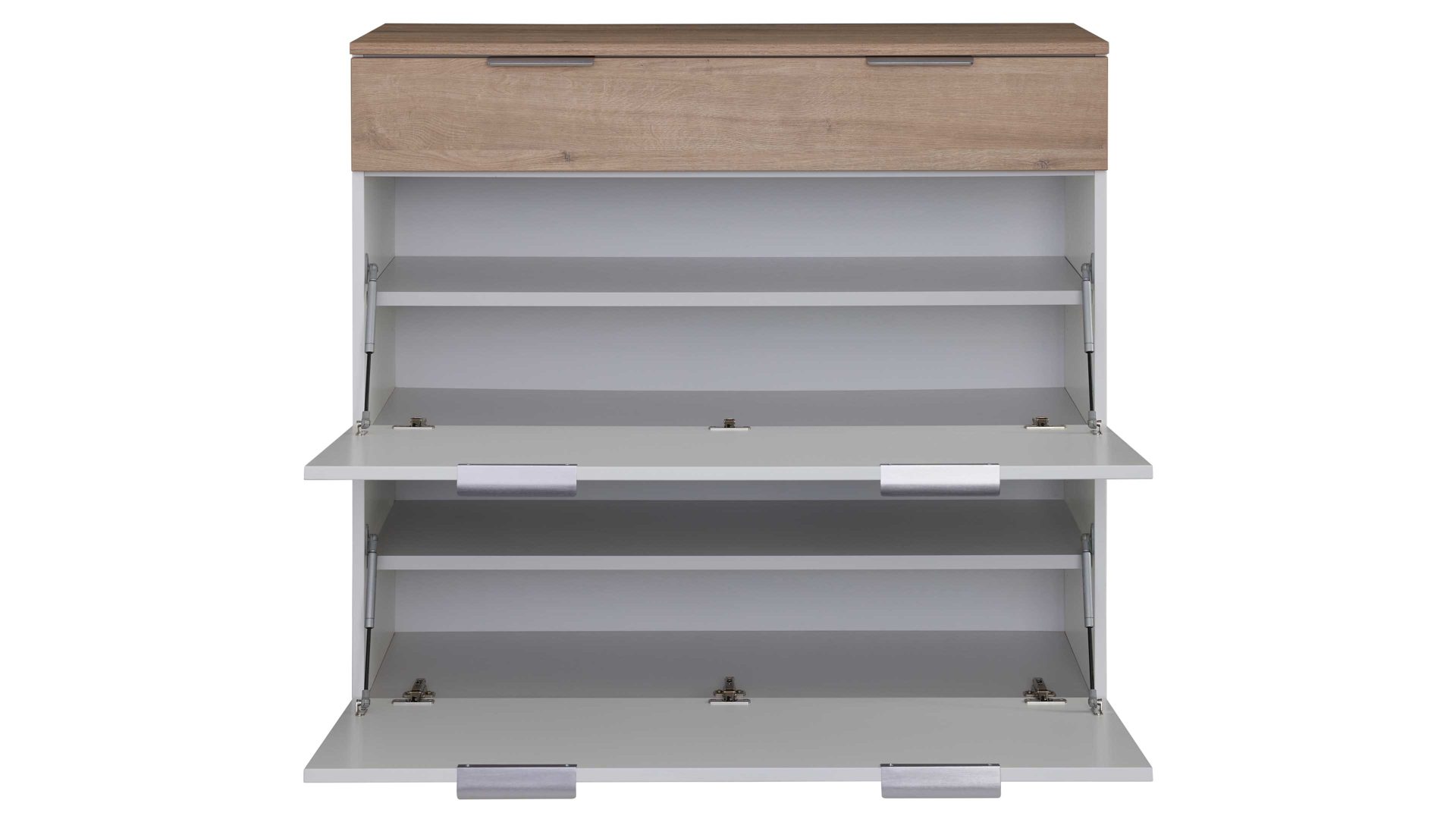 Garderoben-Set Interliving aus Holz in Weiß Interliving Garderobe Serie 6012 - Garderoben-Set weißer Mattlack & Steineiche - dreiteilig