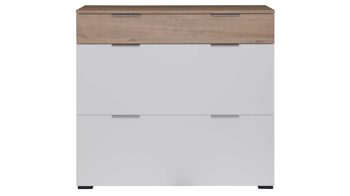 Garderoben-Set Interliving aus Holz in Weiß Interliving Garderobe Serie 6012 - Garderoben-Set 01 weißer Mattlack & Steineiche - dreiteilig