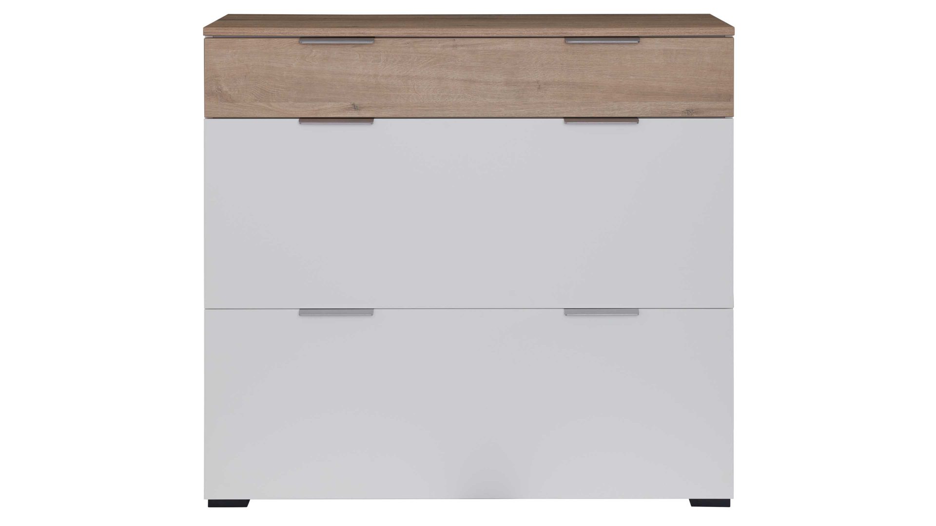 Garderoben-Set Interliving aus Holz in Weiß Interliving Garderobe Serie 6012 - Garderoben-Set weißer Mattlack & Steineiche - dreiteilig