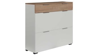 Garderoben-Set Interliving aus Holz in Weiß Interliving Garderobe Serie 6012 - Garderoben-Set weißer Mattlack & Steineiche - dreiteilig