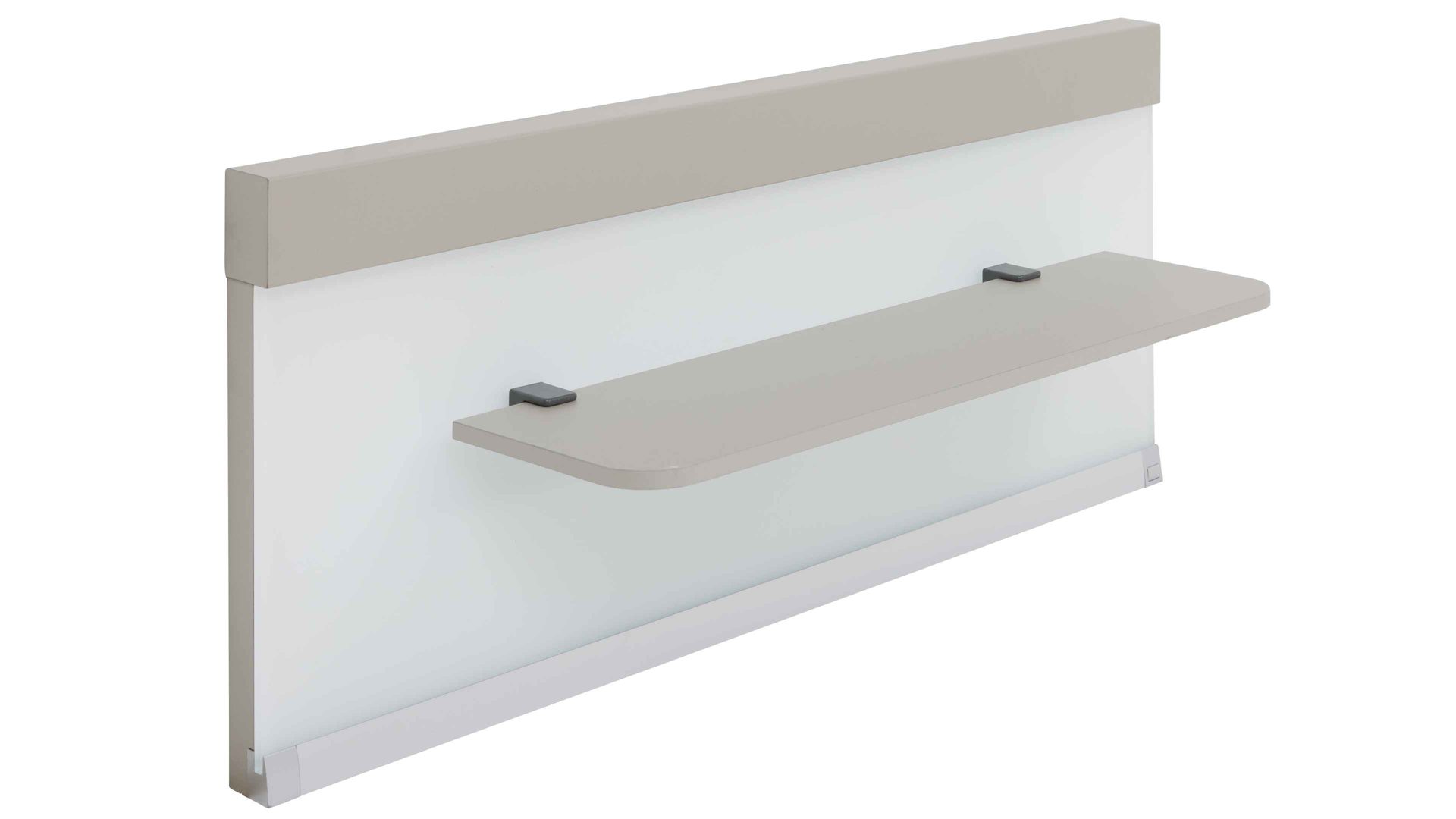 Paneel Interliving aus Holz in Weiß Interliving Schlafzimmer Serie 1032 – beleuchtetes Paneel-Set Weiß & Kieselgrau - zweiteilig