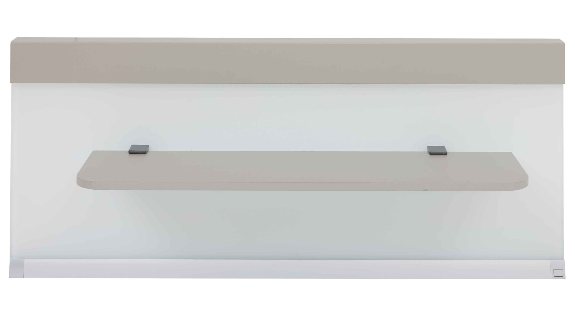 Paneel Interliving aus Holz in Weiß Interliving Schlafzimmer Serie 1032 – beleuchtetes Paneel-Set Weiß & Kieselgrau - zweiteilig