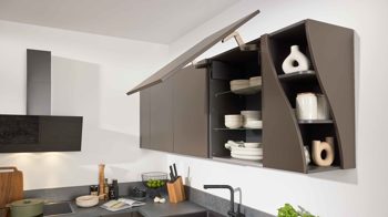 Einbauküche Interliving aus Holz in Braun Interliving Küche Serie 3064 mit privileg-Einbaugeräten Sepiabraun - Stellfläche ca. 345 x 258 cm