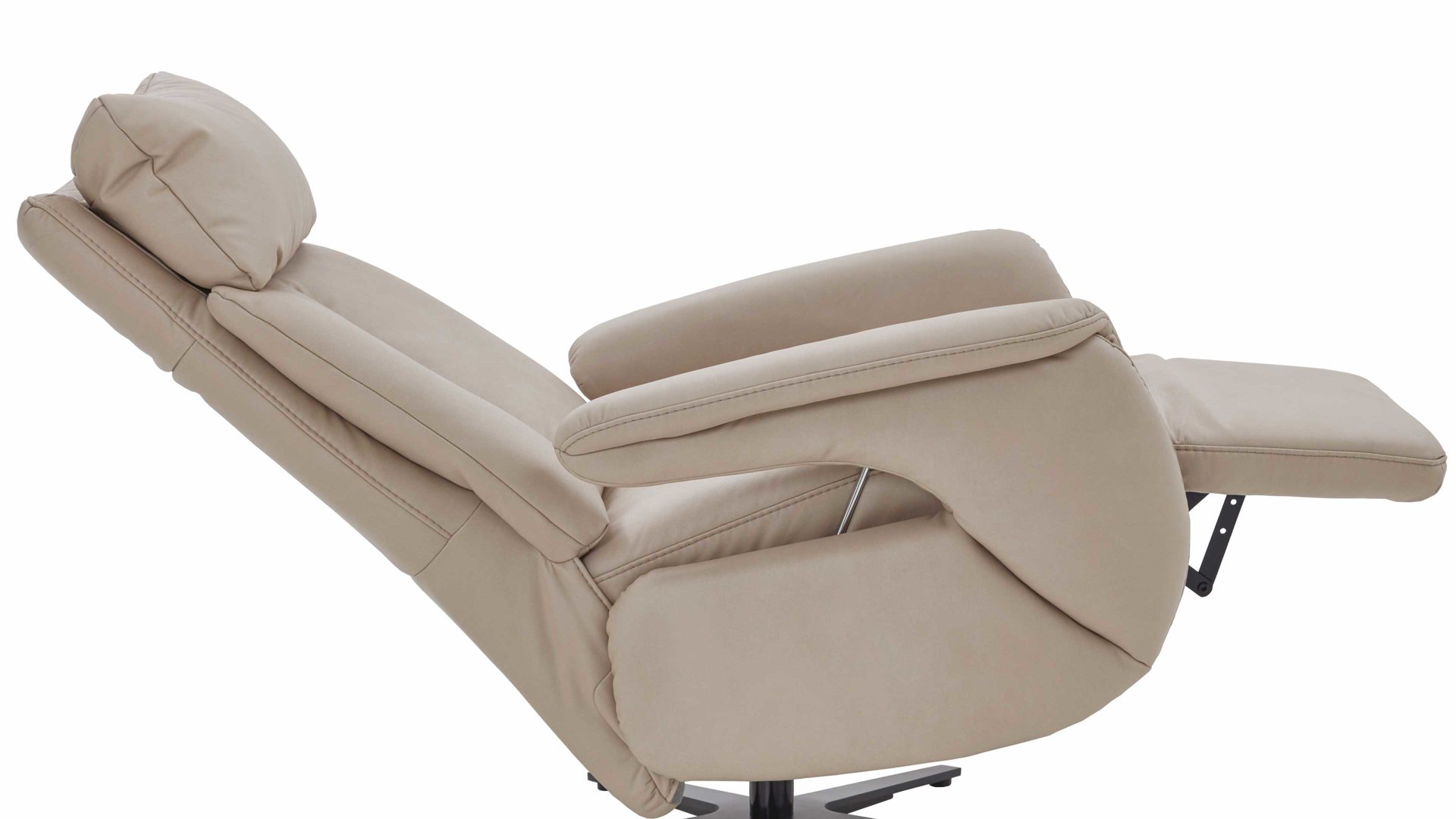 Relaxsessel Steinpol polsteria aus Stoff in Sand Sesselprogramm Relaxa Feeling XC - Relaxsessel M2 sandfarbene Mikrofaser Kevin & schwarzer Sternfuß