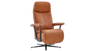 Relaxsessel Himolla aus Leder in Orange himolla Relaxsessel Serie 7387 - Easyswing 36V cognacfarbenes LongLife-Leder 24 & anthrazitfarbener Sternfuß