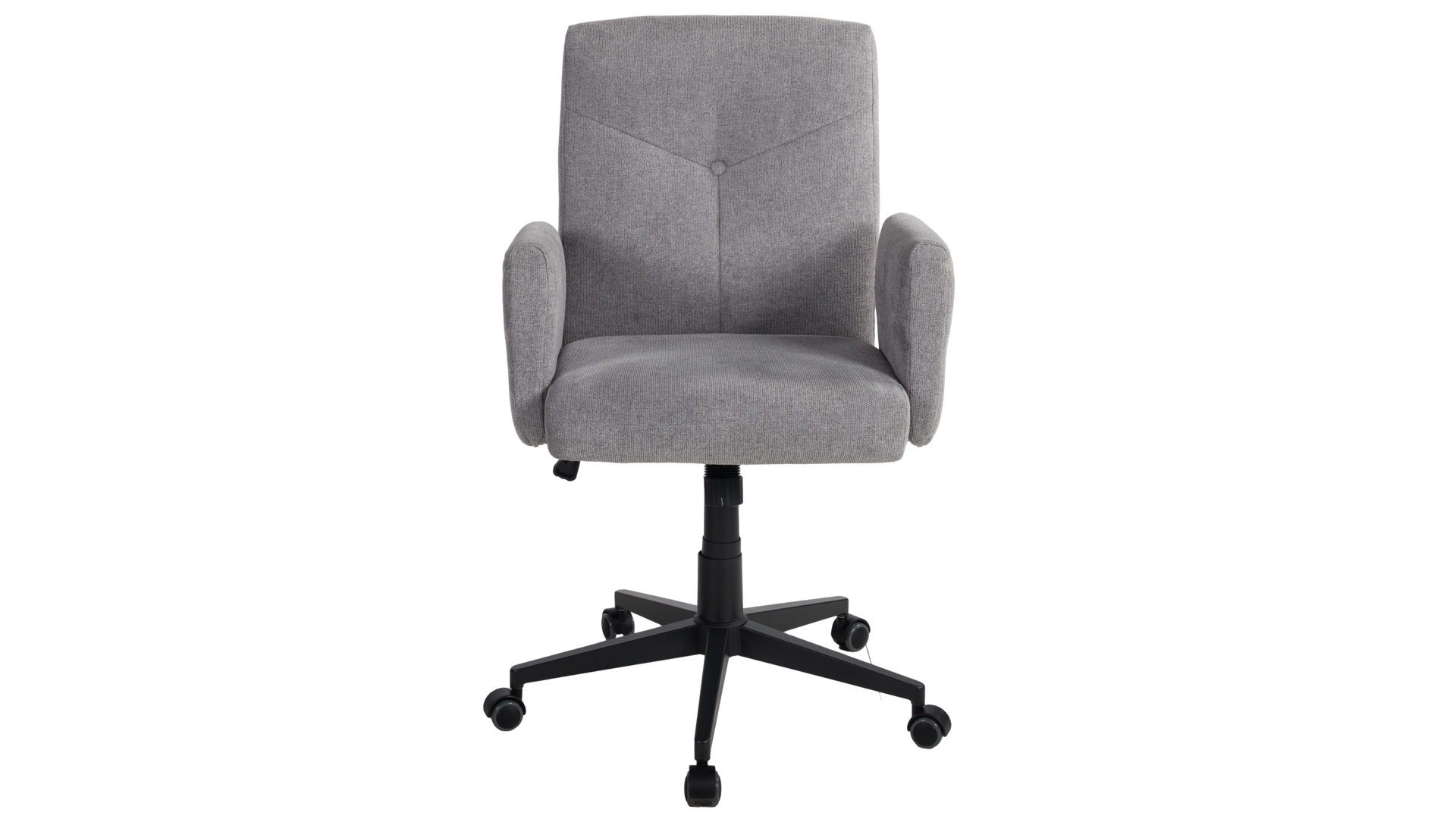 Bürostuhl Duo collection aus Stoff in Grau Schreibtischstuhl Bo grauer Webstoffbezug & schwarzes Drehkreuz