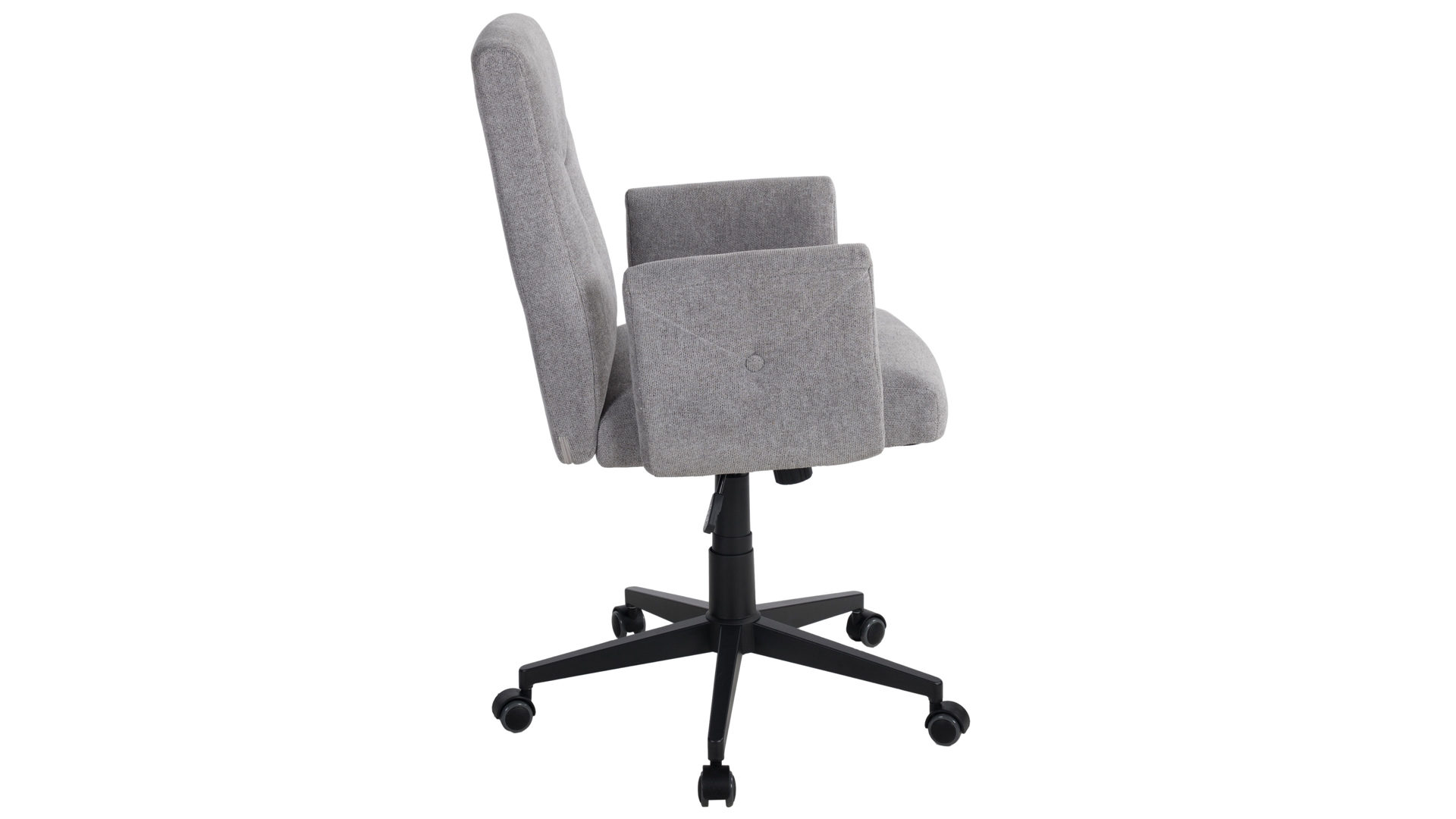 Bürostuhl Duo collection aus Stoff in Grau Schreibtischstuhl Bo grauer Webstoffbezug & schwarzes Drehkreuz