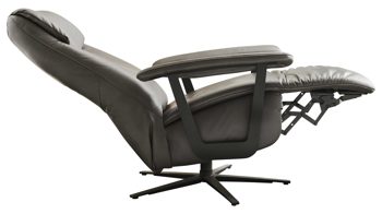 Relaxsessel Himolla aus Leder in Dunkelgrau himolla Relaxsessel Serie 7387 - Easyswing 36V asphaltfarbenes LongLife-Leder 24 & anthrazitfarbener Sternfuß