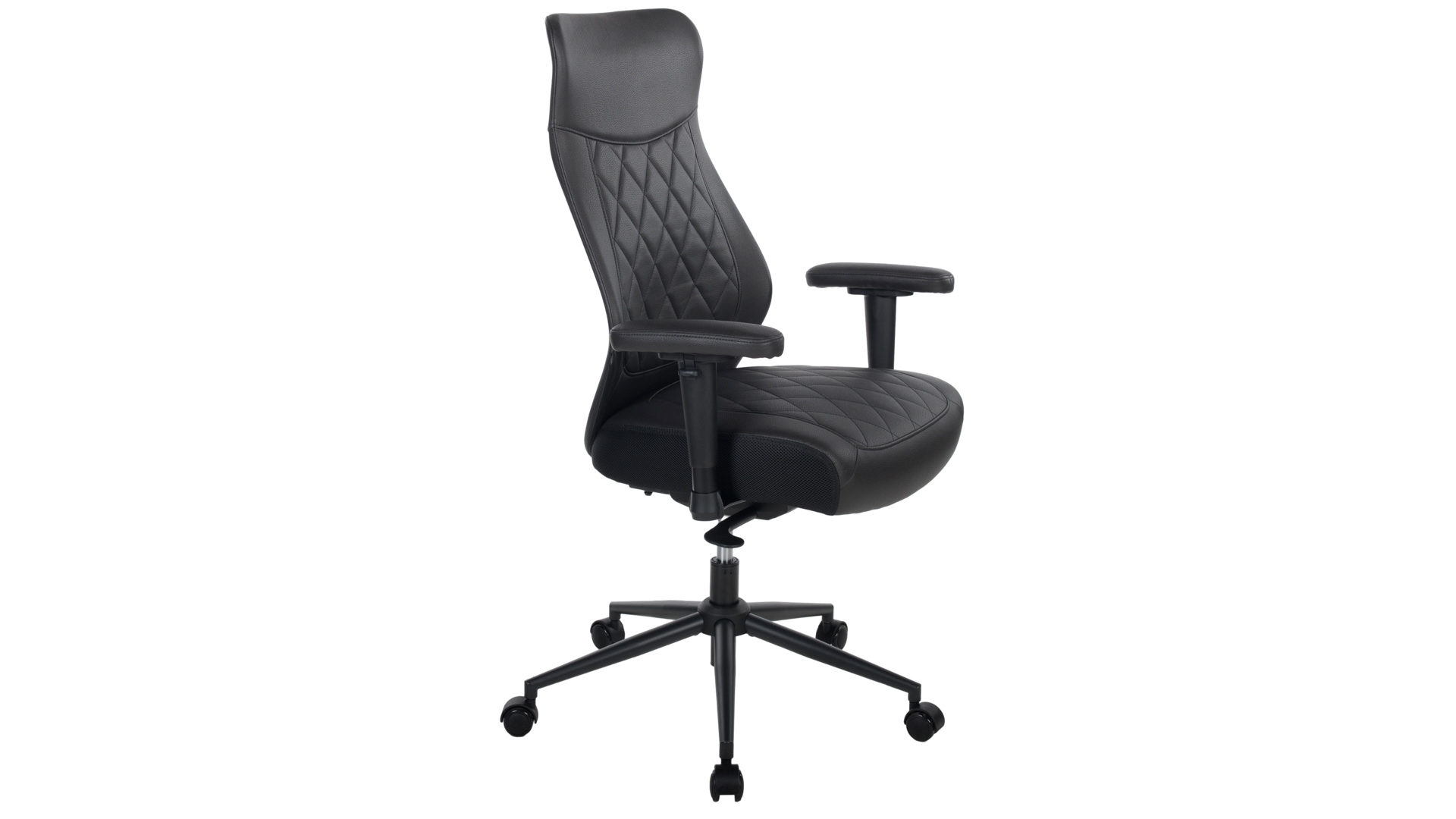 Bürostuhl Duo collection aus Stoff in Schwarz Chefsessel Falkenstein schwarzer Bezug & schwarzes Drehkreuz