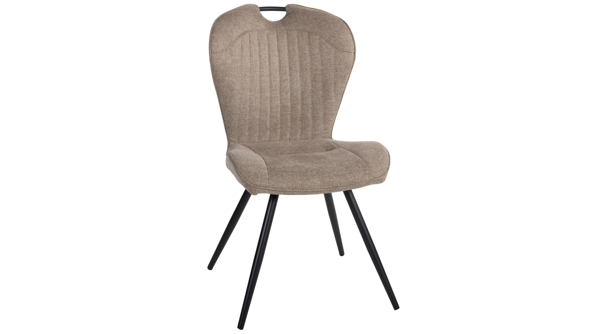Vierfußstuhl Duo collection aus Stoff in Braun Polsterstuhl Zoe haselnussbrauner Webstoff Padua & schwarzes Gestell