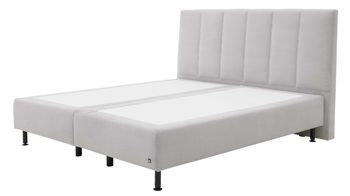 Boxspringbett Interliving aus Stoff in Hellgrau Interliving Boxspringbett Serie 1418 - Boxspringbett mit feinem Cordbezug silberfarbener Feincord – Liegefläche ca. 180 x 200 cm