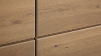 Sideboard Interliving aus Holz in Holzfarben Interliving Wohnzimmer Serie 2029 - Highboard Wildeiche & Granit-Steinoptik - drei Türen, eine Schublade, Breite ca. 132 cm