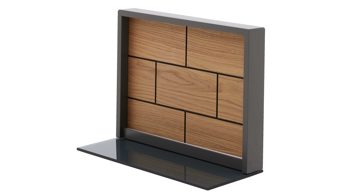 Wohnwand Interliving aus Holz in Dunkelgrau Interliving Wohnzimmer Serie 2030 - Wohnwand Wolfram Grey & Spaltholz - fünfteilig, Länge ca. 309 cm