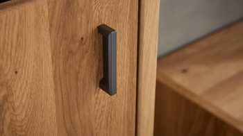 Wohnwand Interliving aus Holz in Holzfarben Interliving Wohnzimmer Serie 2027 - Wohnwand Asteiche - vierteilig, Breite ca. 337 cm