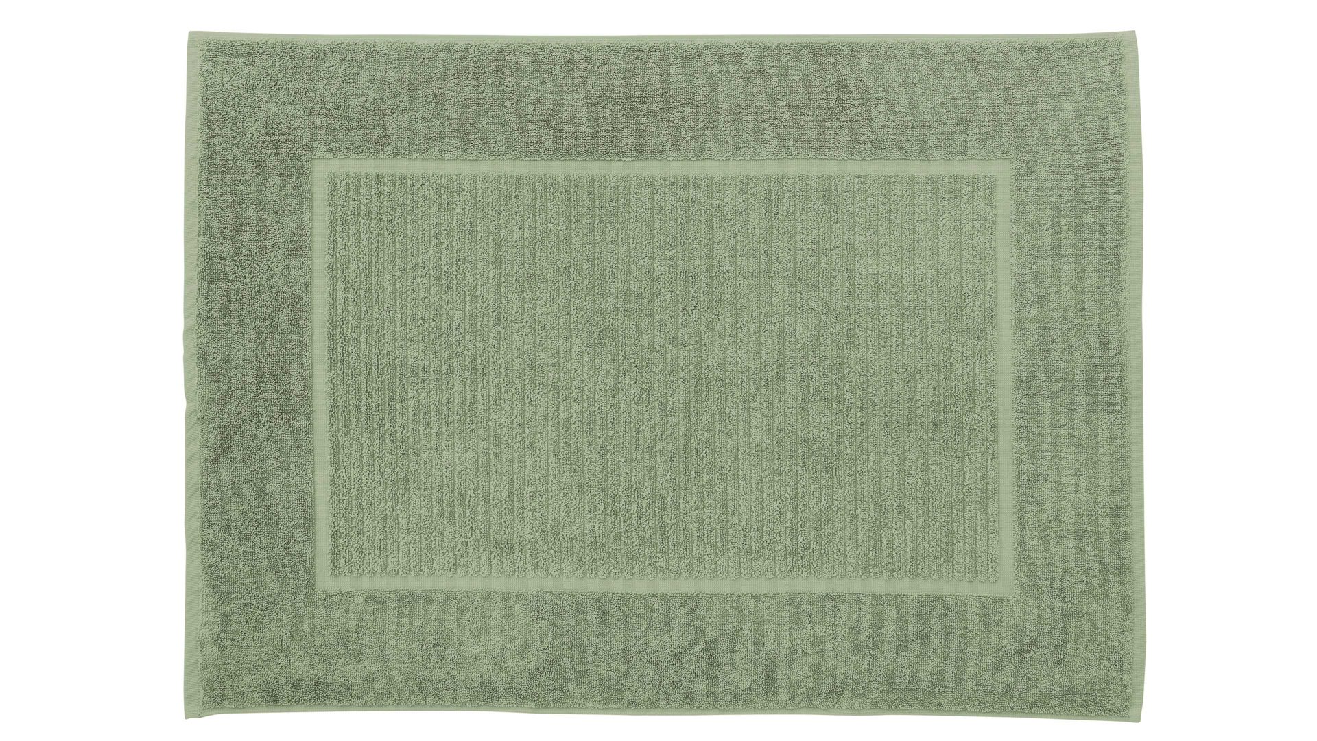 Badematte / Badeteppich Interliving aus Naturfaser in Hellgrün Interliving Handtuch Serie 9108 - Badvorleger eisberggrüne Baumwolle  - ca. 60 x 80 cm