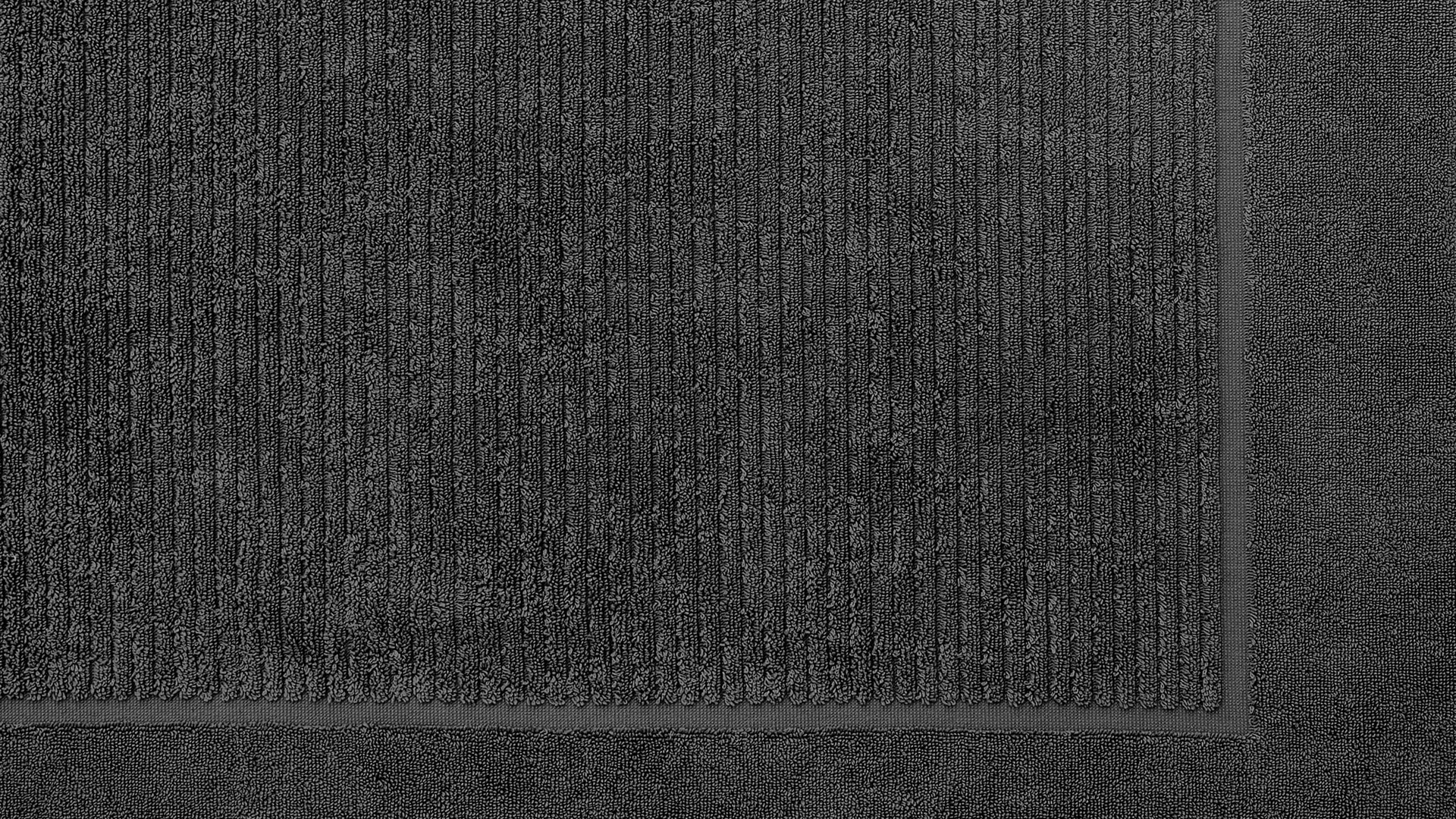 Badematte / Badeteppich Interliving aus Naturfaser in Anthrazit Interliving Handtuch Serie 9108 - Badvorleger anthrazitfarbene Baumwolle  - ca. 60 x 80 cm