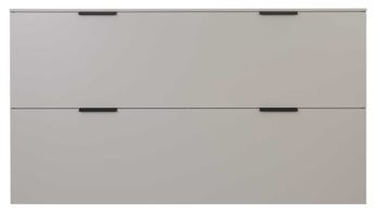 Schuhschrank Interliving aus Holz in Hellgrau Interliving Garderobe Serie 6012 - Hänge-Schuhschrank graubeiger Mattlack - zwei Klappen, Breite ca.  160 cm