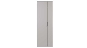 Garderobenschrank Interliving aus Holz in Hellgrau Interliving Garderobe Serie 6012 - Garderobenschrank graubeiger Mattlack - zwei Türen, Höhe ca. 180 cm