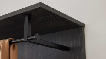 Wandgarderobe Interliving aus Holz in Schwarz Interliving Garderobe Serie 6012 - Wandgarderobe Räuchereiche - ca. 80 x 180 cm