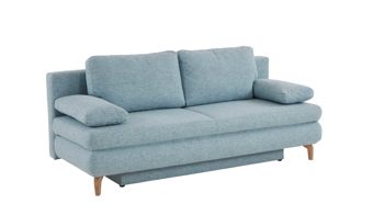 Schlafsofa Restyl aus Holz Metall Stoff in Türkis RESTYL Schlafsofa ROB - Querschläfer Stoff 55-6451 Türkis & Füsse Eiche hell- Liegefläche ca. 140 x 200 cm