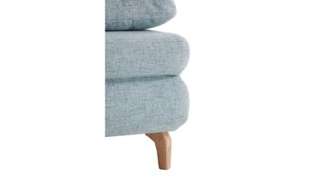 Schlafsofa Restyl aus Holz Metall Stoff in Türkis RESTYL Schlafsofa ROB - Querschläfer Stoff 55-6451 Türkis & Füsse Eiche hell- Liegefläche ca. 140 x 200 cm