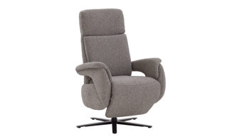 Relaxsessel Steinpol polsteria aus Kunstfaser in Grau Polsterprogramm Relaxa 6.0 Plus PSG XC - Relaxsessel grauer Stoffbezug Sneak Steel &  Sternfuß