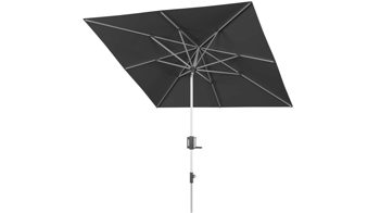 Sonnenschirm Doppler® aus Kunstfaser in Dunkelgrau Knirps® Kurbel-Sonnenschirm Apoll mit EASY TILT® dunkelgraue Bespannung – ca. 240 x 240 cm