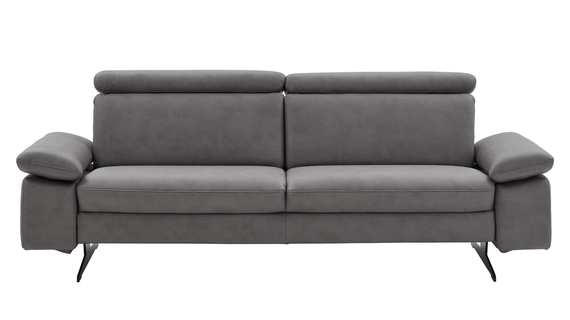 Zweisitzer Steinpol polsteria aus Stoff in Dunkelgrau Polsterprogramm Relaxa Trend 1.0 - Zweisitzer dunkelgrauer Stoffbezug Kevin & Schwarz - Breite ca. 231 cm