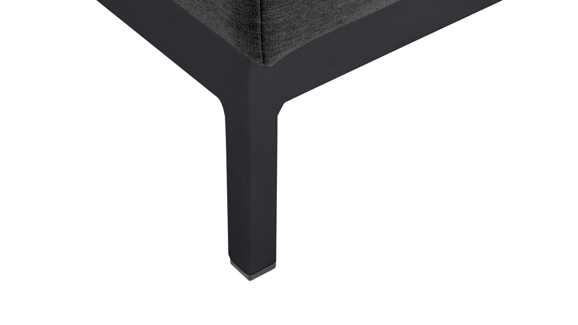 Gartenstuhl /-sessel Kettler aus Kunstfaser in Schwarz KETTLER Lounge Serie Ego Modular - Eckelement rußfarbener Bezug 7700 & anthrazitfarbenes Aluminium - ca. 96 x 96 cm