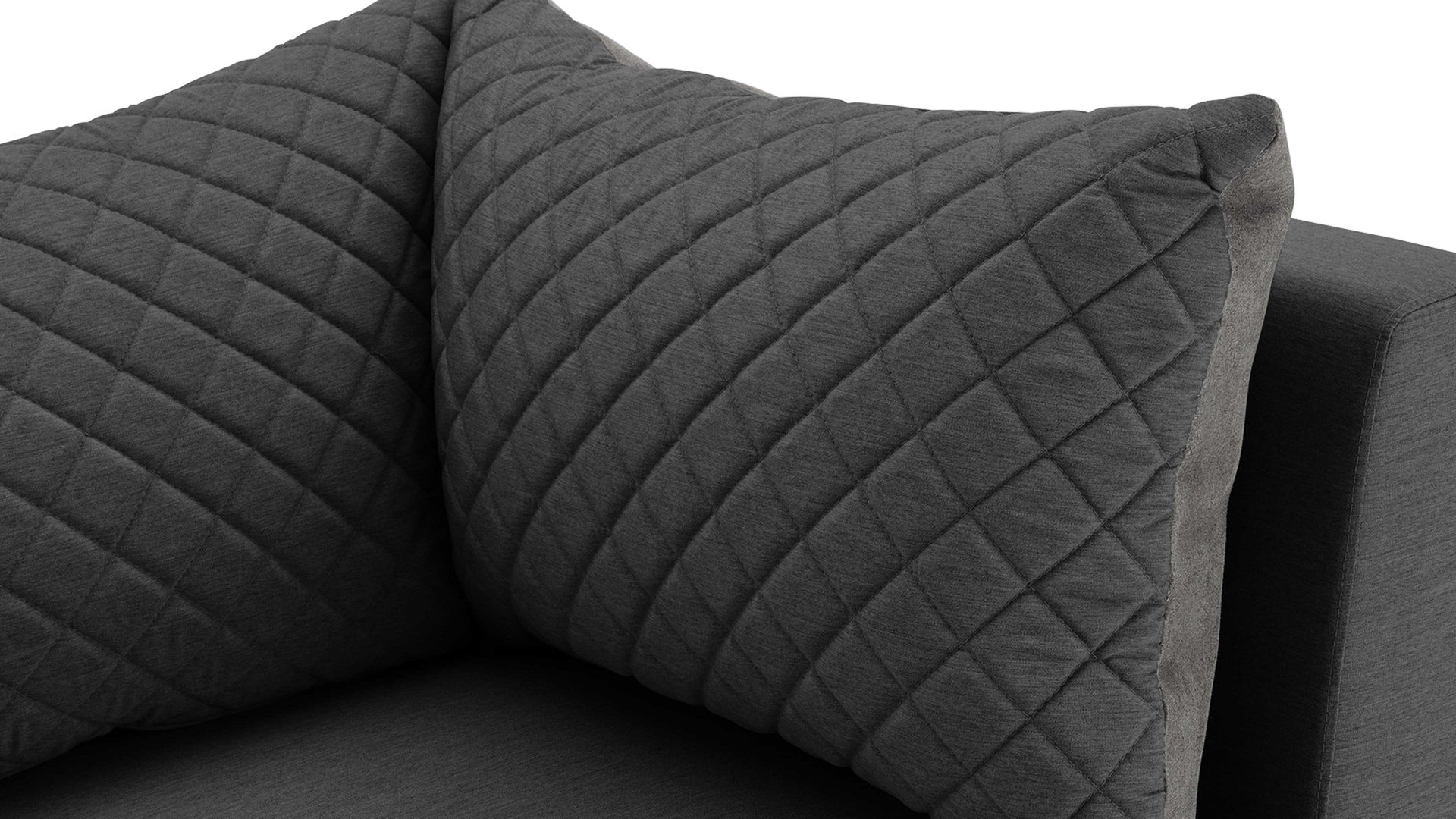 Gartenstuhl /-sessel Kettler aus Kunstfaser in Schwarz KETTLER Lounge Serie Ego Modular - Eckelement rußfarbener Bezug 7700 & anthrazitfarbenes Aluminium - ca. 96 x 96 cm