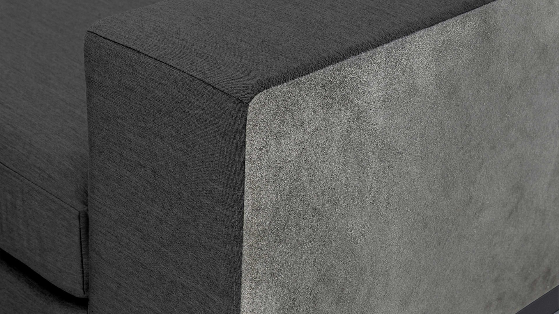 Gartenstuhl /-sessel Kettler aus Kunstfaser in Schwarz KETTLER Lounge Serie Ego Modular - rechtes Abschlusselement rußfarbener Bezug 7700 & anthrazitfarbenes Aluminium - Breite ca. 92 cm