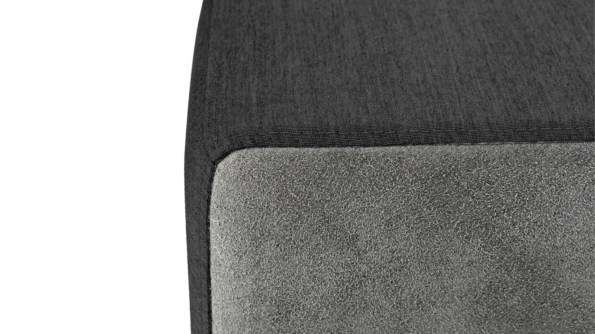 Gartenstuhl /-sessel Kettler aus Kunstfaser in Schwarz KETTLER Lounge Serie Ego Modular - linkes Abschlusselement rußfarbener Bezug 7700 & anthrazitfarbenes Aluminium - Breite ca. 92 cm