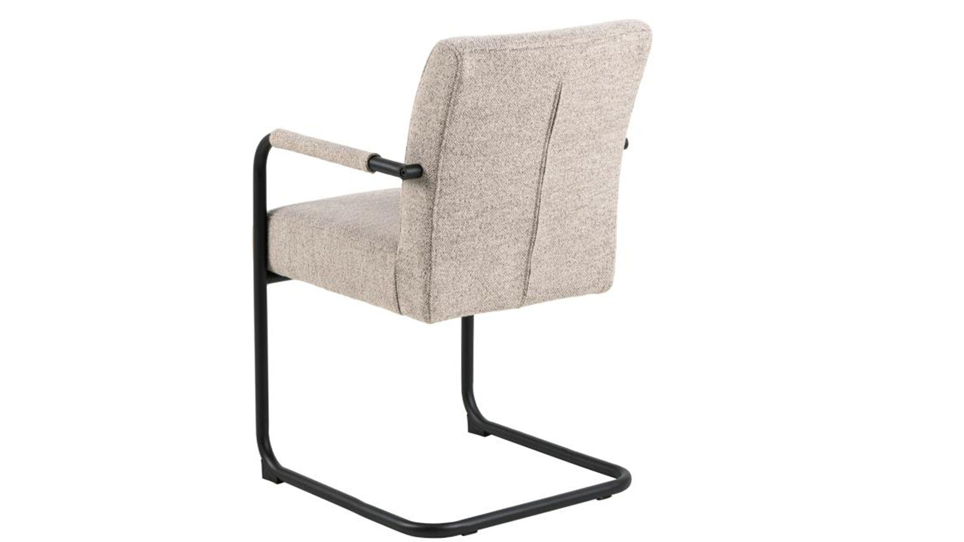 Schwingstuhl Actona group aus Stoff in Beige Schwingstuhl Adele beiger Stoffbezug Monza 60 & schwarzes Metallgestell