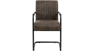 Schwingstuhl Actona group aus Stoff in Anthrazit Schwingstuhl Adele anthrazitfarbener Stoffbezug Preston 96 FR & schwarzes Metallgestell